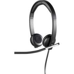 Auriculares logitech h650e/ con micrófono/ usb/ negros