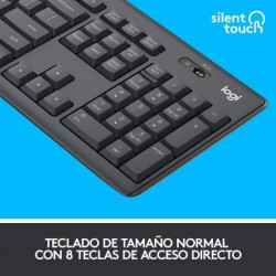 Teclado y ratón inalámbricos logitech silent touch mk295/ grafito