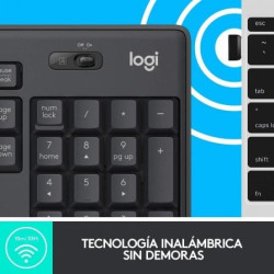 Teclado y ratón inalámbricos logitech silent touch mk295/ grafito