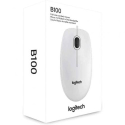 Ratón logitech b100/ hasta 800 dpi/ blanco