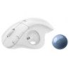 Ratón trackball inalámbrico por bluetooth logitech ergo m575/ hasta 2000 dpi/ blanco crudo