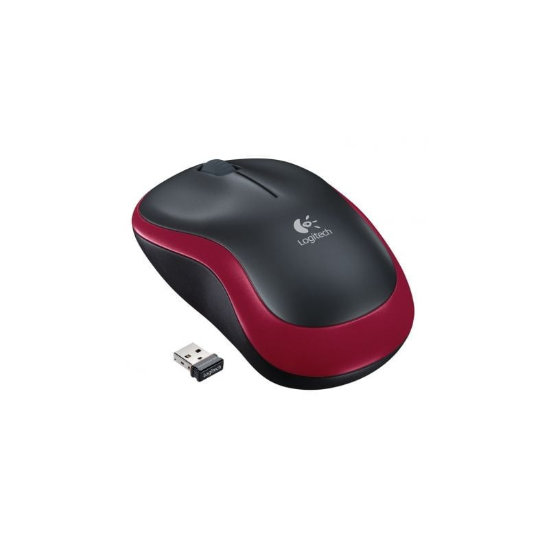 Ratón inalámbrico logitech m185/ hasta 1000 dpi/ rojo