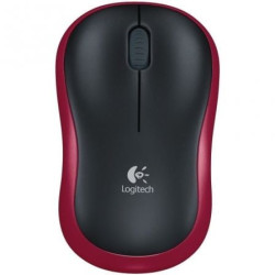 Ratón inalámbrico logitech m185/ hasta 1000 dpi/ rojo