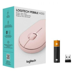 Ratón inalámbrico por bluetooth/ 2.4ghz logitech pebble m350/ hasta 1000 dpi/ rosa