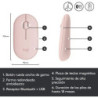 Ratón inalámbrico por bluetooth/ 2.4ghz logitech pebble m350/ hasta 1000 dpi/ rosa