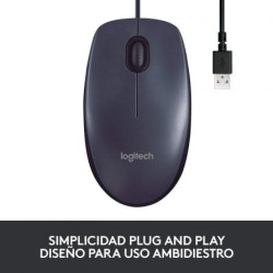 Ratón logitech b100 oem/ hasta 800 dpi