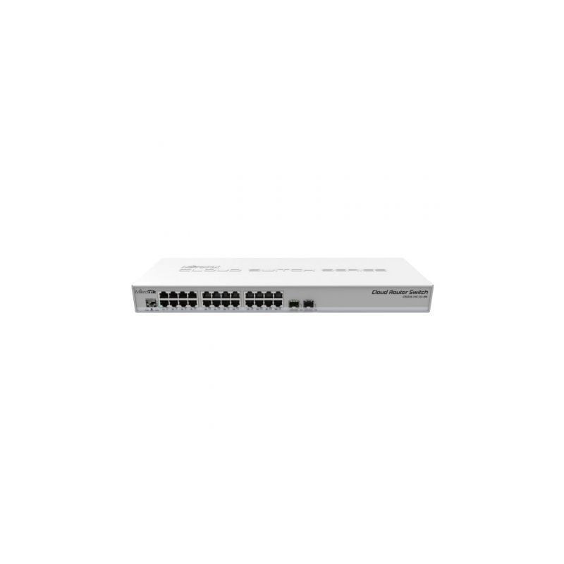 Switch router mikrotik crs326-24g-2s+rm 26 puertos/ rj45 10/100/100/ sfp/ poe