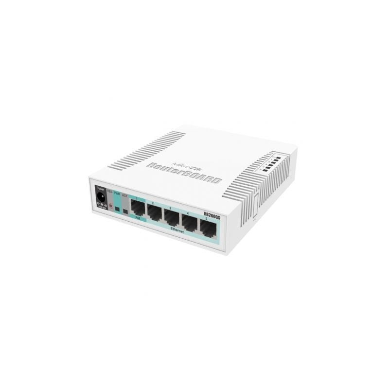 Switch mikrotik css106-5g-1s 6 puertos/ rj45 10/100/1000/ sfp/ poe