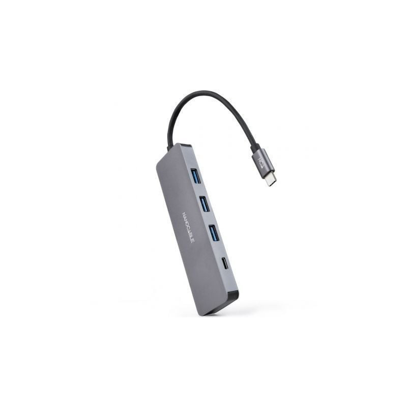 Hub usb tipo-c nanocable 10.16.4409/ 3xusb/ 1xusb tipo-c/ gris