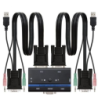 Kvm switch nanocable 10.12.0001/ pc - cpu: 2 vga + 2 usb + 4 jack 3.5 / consola: 2 usb + vga + 2 jack 2.5/ 1.4m