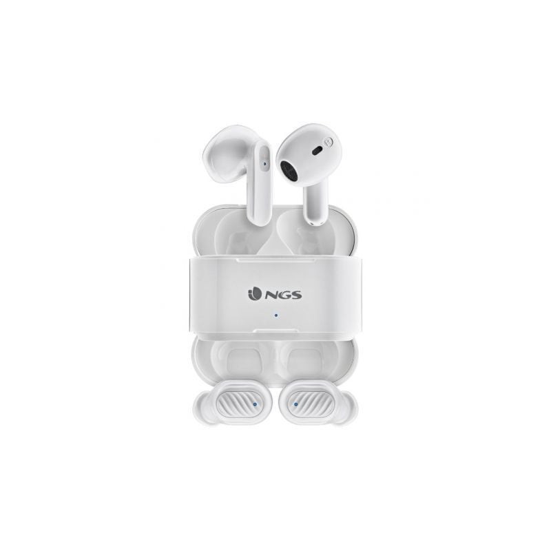 Auriculares bluetooth ngs ártica duo con estuche de carga/ autonomía 5h/ blancos