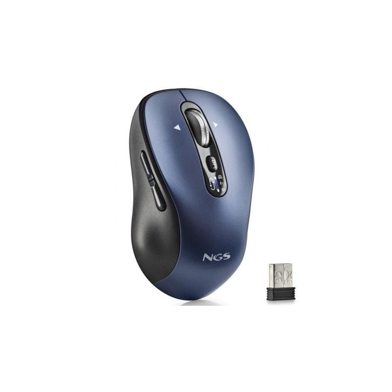 Ratón inalámbrico por bluetooth ngs infinity-rb/ batería recargable/ hasta 3200 dpi/ azul