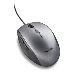 Ratón ergonómico ngs moth gray/ hasta 1600 dpi/ gris