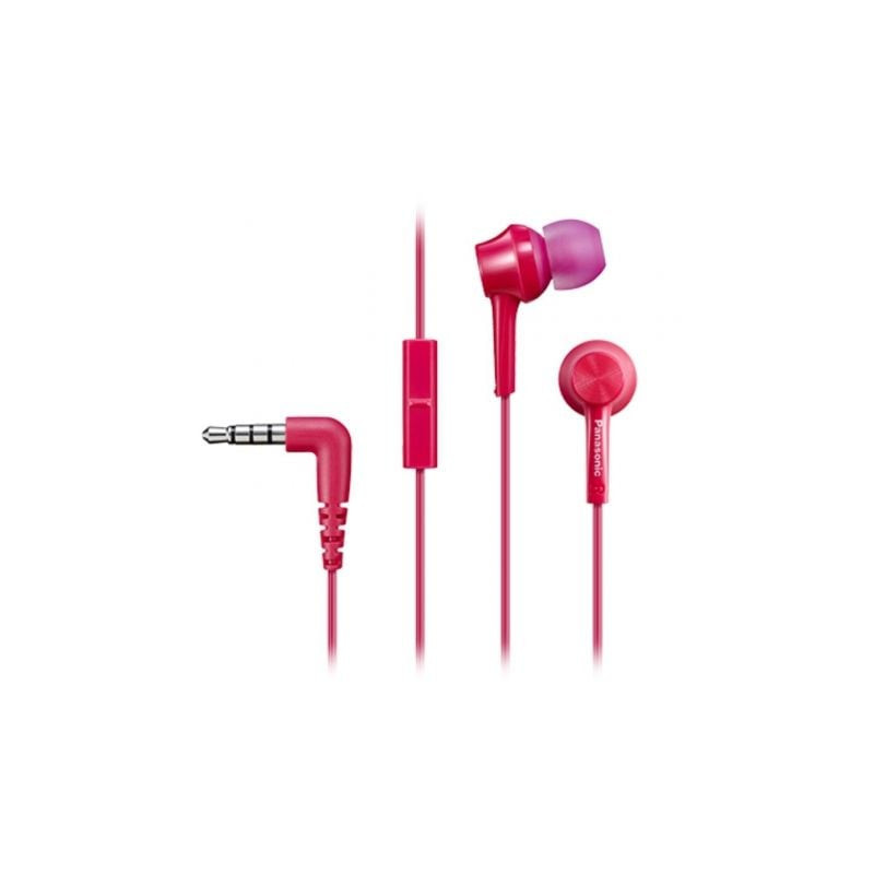 Auriculares intrauditivos panasonic rp-tcm105/ con micrófono/ jack 3.5/ rosas