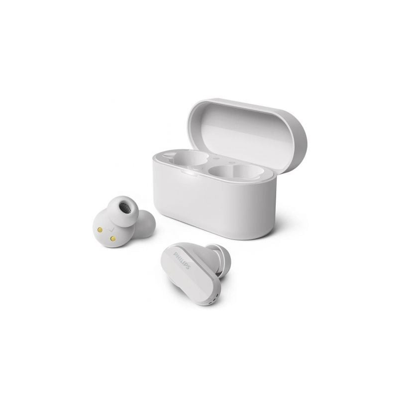 Auriculares bluetooth philips tat3508wt con estuche de carga/ autonomía 7h/ blancos