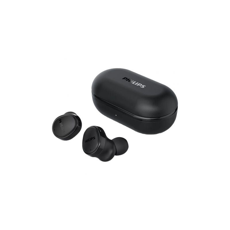 Auriculares bluetooth philips tat4556bk con estuche de carga/ autonomía 9h/ negros