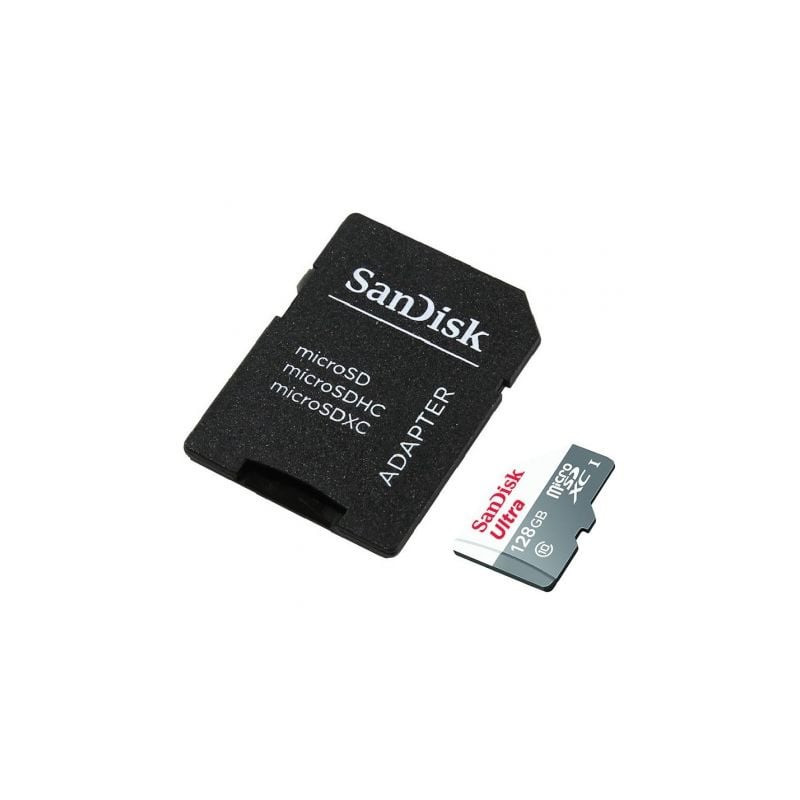 Tarjeta de memoria sandisk ultra 128gb microsd xc con adaptador/ clase 10/ 80mb/s