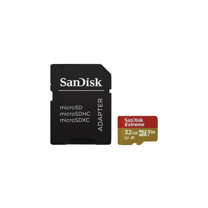 Tarjeta de memoria sandisk extreme 32gb microsd hc uhs-i con adaptador/ clase 10/ 100mbs