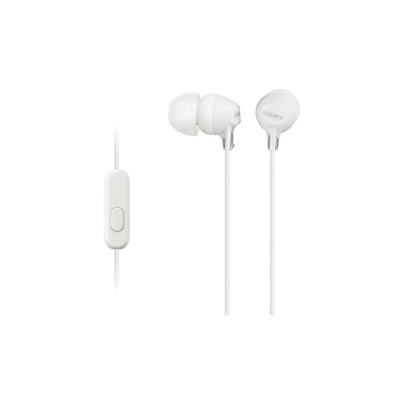 Auriculares intrauditivos sony mdr-ex15ap/ con micrófono/ jack 3.5/ blancos