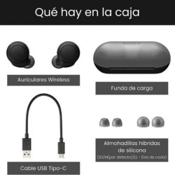 Auriculares bluetooth sony wf-c500 con estuche de carga/ autonomía 5h/ negros