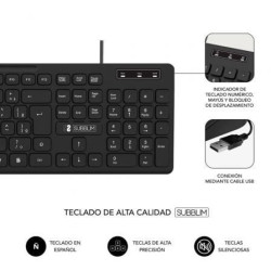 Teclado subblim business slim silencioso/ negro