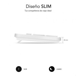 Teclado subblim business slim silencioso/ blanco