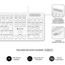 Teclado y ratón subblim combo business slim silencioso/ blanco