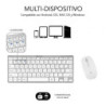 Teclado y ratón inalámbrico subblim oco010 combo multidispositivo compacto/ plata