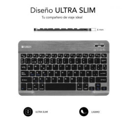 Teclado compacto inalámbrico por bluetooth subblim smart/ gris