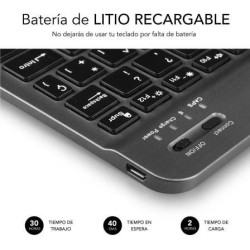 Teclado compacto inalámbrico por bluetooth subblim smart/ gris