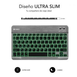 Teclado compacto inalámbrico por bluetooth subblim smart backlit/ gris