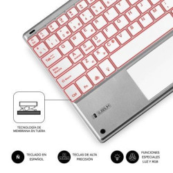 Teclado compacto inalámbrico por bluetooth subblim smbt50/ plata