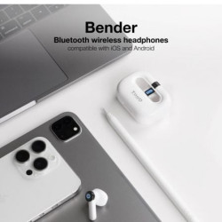 Auriculares bluetooth tooq bender tqbwh-0031w con estuche de carga/ autonomía 4h/ blancos