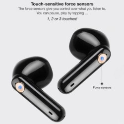 Auriculares bluetooth tooq snail tqbwh-0060g con estuche de carga/ autonomía 4h/ grises y negros