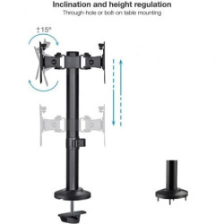 Soporte para 2 monitores tooq db1132tn-b/ hasta 8kg