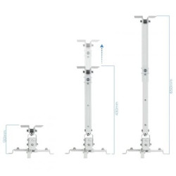 Soporte de techo para proyector tooq pj2012t-w/ inclinable/ hasta 20kg