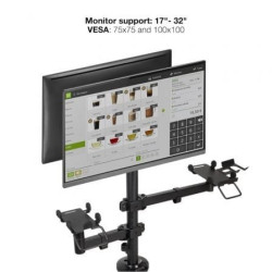 Soporte para 2 monitores, tpv, impresora, términal y lector tooq tqpm0002/ hasta 9kg