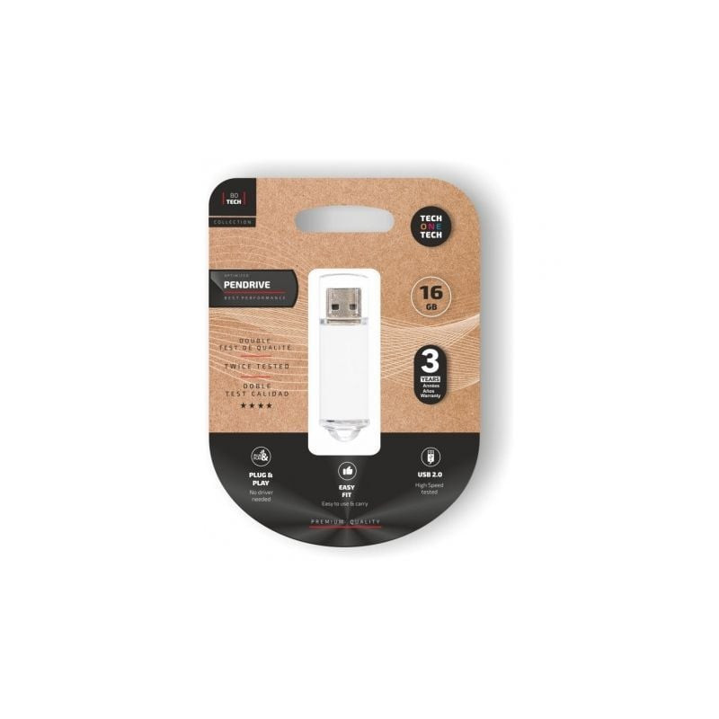 Pendrive 16gb tech one tech basic usb 2.0/ blanco