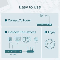 Switch tp-link sf1008p 8 puertos/ rj-45 10/100 poe