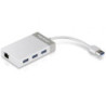 Hub usb 3.0 trendnet tu3-etgh3/ 3xusb/ 1xrj45/ blanco y gris