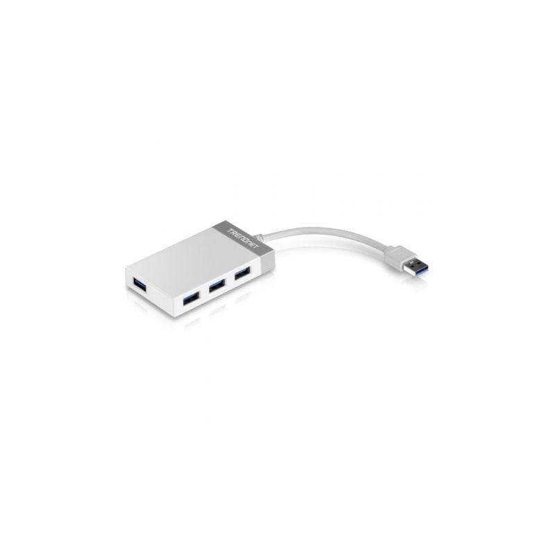 Hub usb 3.0 trendnet tu3-h4e/ 4xusb/ blanco y gris