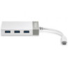 Hub usb tipo-c trendnet tuc-h4e/ 4xusb/ blanco y gris