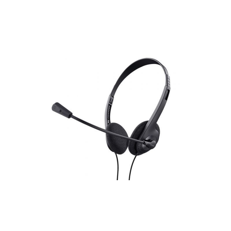 Auriculares trust chat headset 24659/ con micrófono/ jack 3.5/ negros