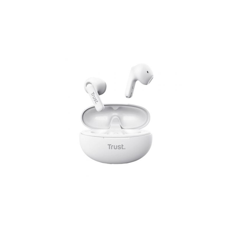 Auriculares bluetooth trust yavi enc con estuche de carga/ blancos