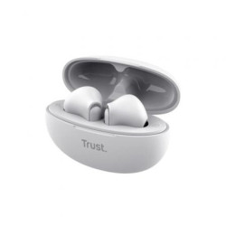 Auriculares bluetooth trust yavi enc con estuche de carga/ blancos