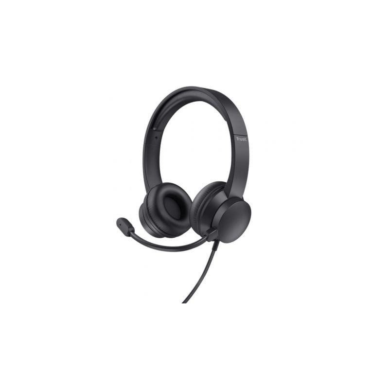 Auriculares trust hs-201 usb/ con micrófono/ usb/ negros