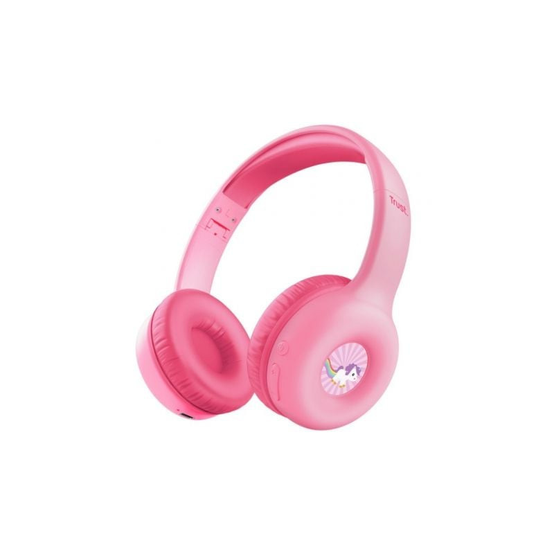 Auriculares infantiles inalámbricos trust nouna kids/ con micrófono/ rosas