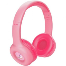 Auriculares infantiles inalámbricos trust nouna kids/ con micrófono/ rosas