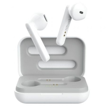 Auriculares bluetooth trust primo touch con estuche de carga/ autonomía 4h/ blancos