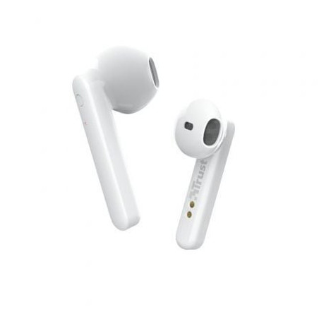 Auriculares bluetooth trust primo touch con estuche de carga/ autonomía 4h/ blancos